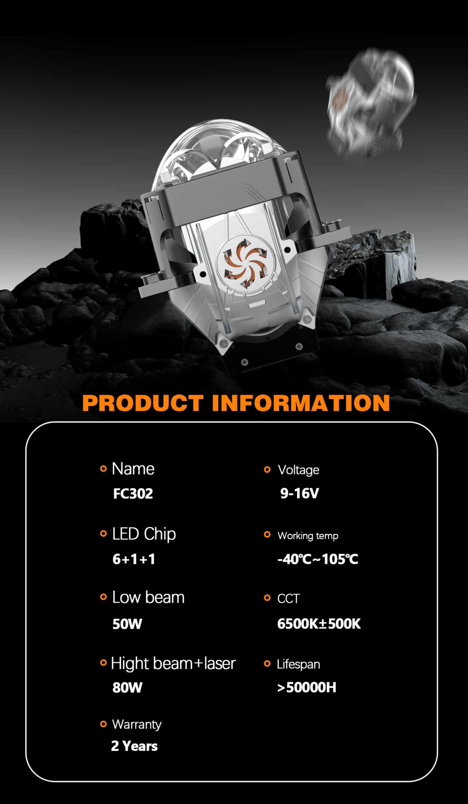 LED Bifocal Lenses Car Headlight 6500K 3'' Bi-led Projector Lens Hyper ...