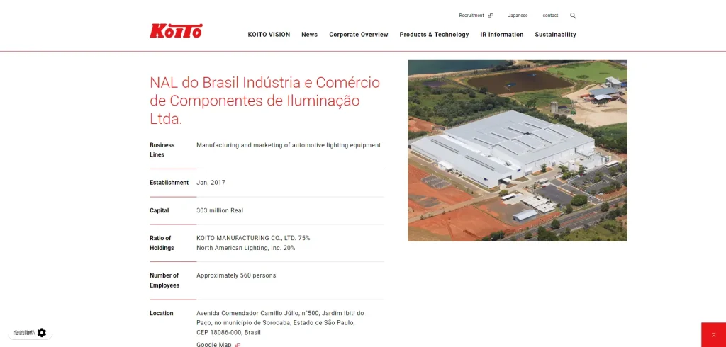 NAL do Brasil Indústria e Comércio de Componentes de Iluminação Ltda.