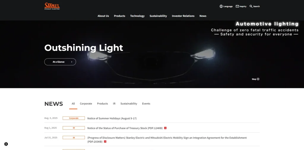 Stanley electric is a Japanese electrical equipment manufacturer.