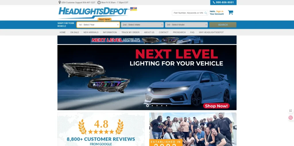 The Absolute Best Customer Service In Headlights.