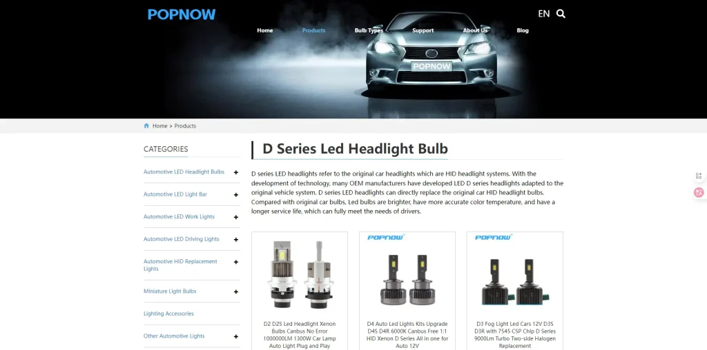 أفضل مصابيح أمامية LED من سلسلة D بالجملة - 2026 دليل التوريد المباشر من المصنع 6 لمبة المصباح الأمامي LED من السلسلة D - POPNOW