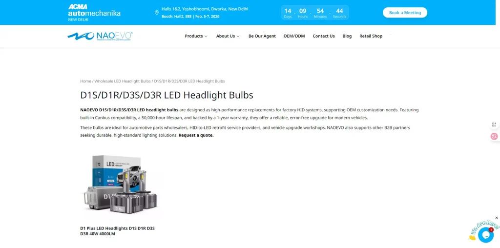 أفضل مصابيح أمامية LED من السلسلة D بالجملة - 2026 دليل التوريد المباشر من المصنع 5 الشركة المصنعة لمبات المصابيح الأمامية LED - NAOEVO