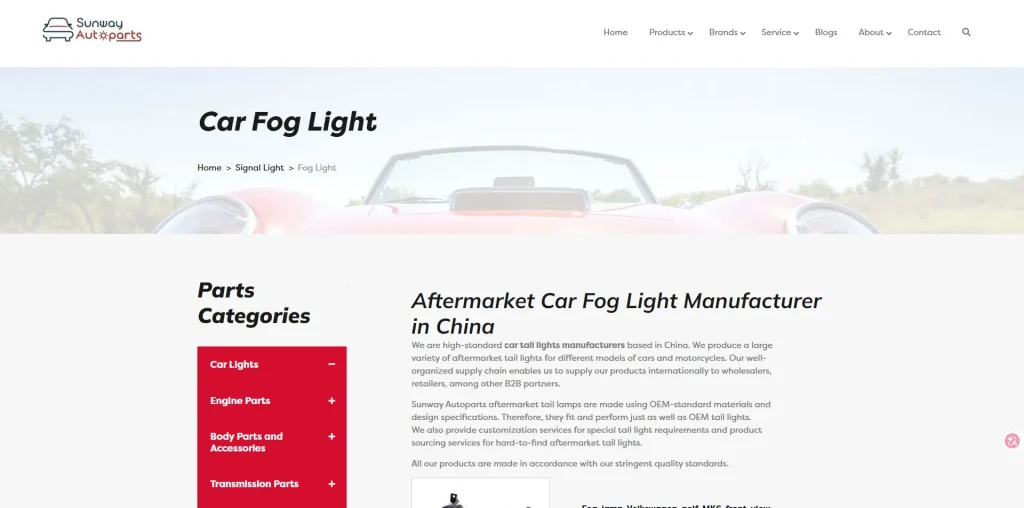 Top 12 Fog Lamp Manufacturers in China 2026 11 Aftermarket Car Fog Light - Sunway Autoparts