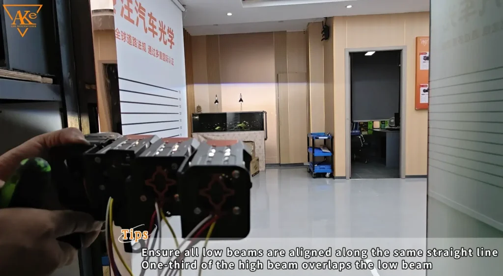 Toyota Alphard LED Headlight Upgrade: AKE Matrix LED Retrofit Case Study 14 Checked M2 beam pattern one by one