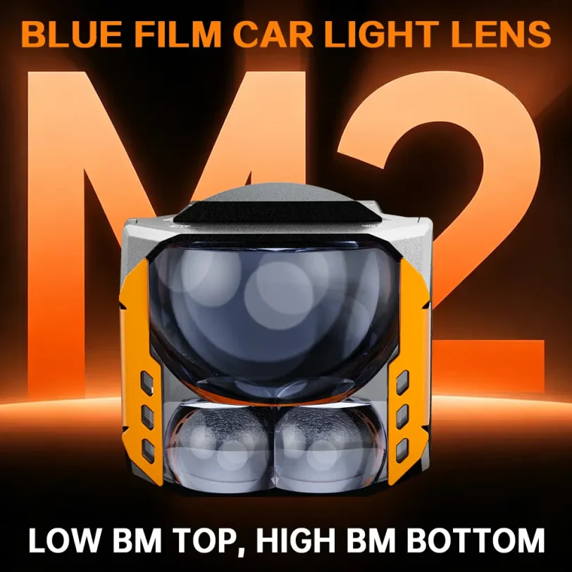 M2 projector lens low high beam M2 projector lens low beam on top high beam on bottom optical design close-up