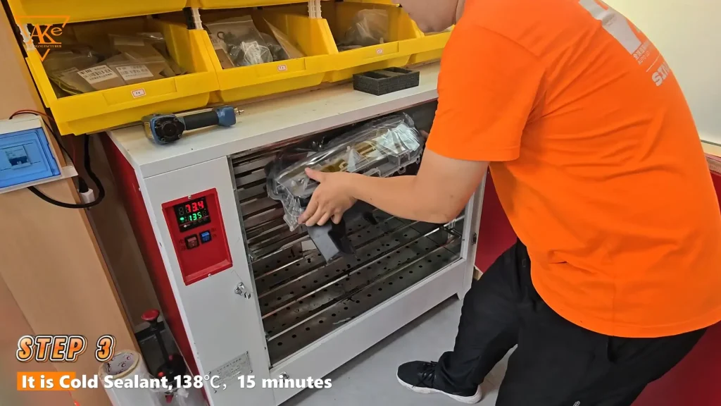 Toyota Alphard LED Headlight Upgrade: AKE Matrix LED Retrofit Case Study 10 Step 3 Oven heating