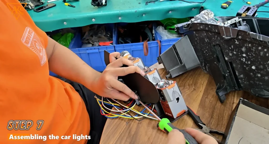 Toyota Alphard LED Headlight Upgrade: AKE Matrix LED Retrofit Case Study 15 Step 7 Assembling the car lights