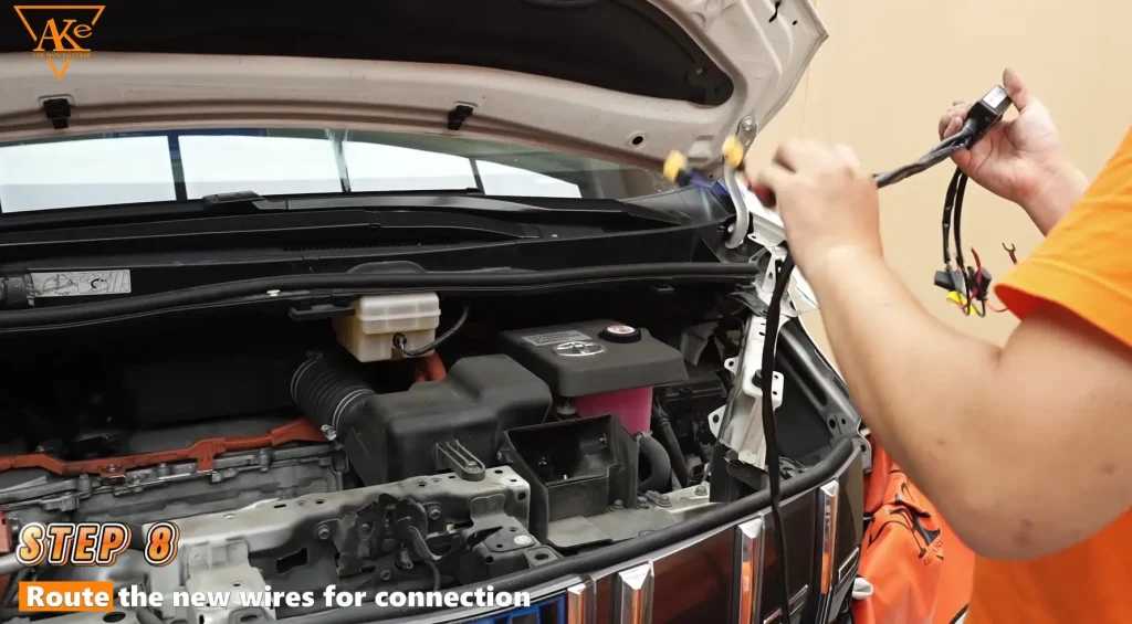 Toyota Alphard LED Headlight Upgrade: AKE Matrix LED Retrofit Case Study 17 Step 8 Route the new wires for connection