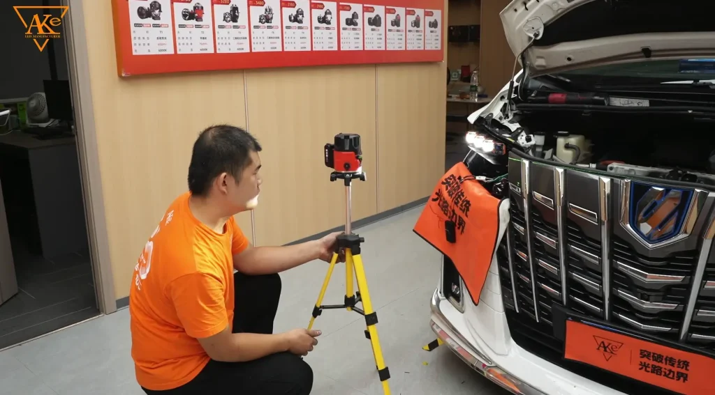 Toyota Alphard LED Headlight Upgrade: AKE Matrix LED Retrofit Case Study 18 Step 9 Beam Pattern Adjustment