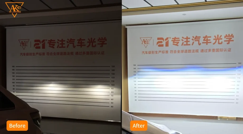 Toyota Alphard LED Headlight Upgrade: AKE Matrix LED Retrofit Case Study 25 Before vs. After: Toyota Alphard LED Headlight Upgrade High Beam