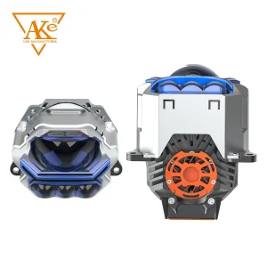 Vista frontal del proyector LED Blue Diamond Bi de 3 pulgadas con función DRL, diseñado para sustituir directamente al original del fabricante y para una fácil instalación.